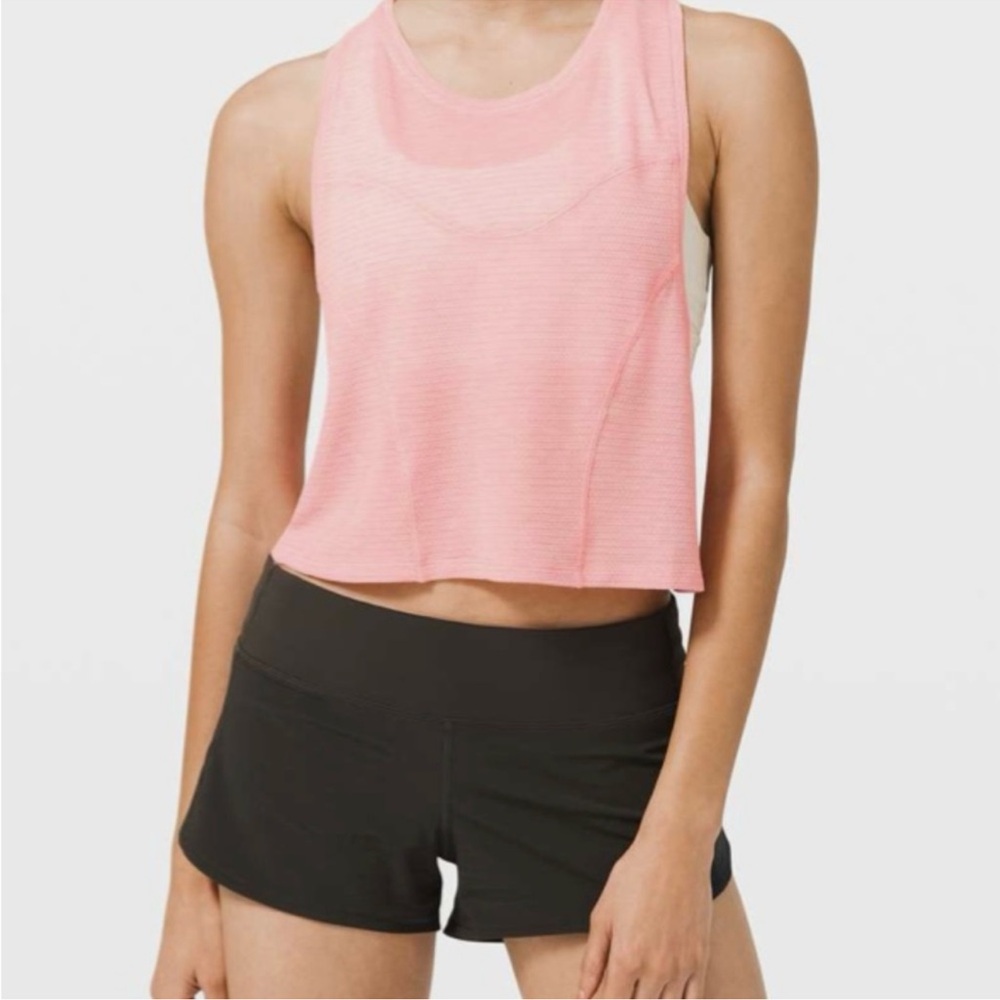 Lululemon pink sleeveless crop tank